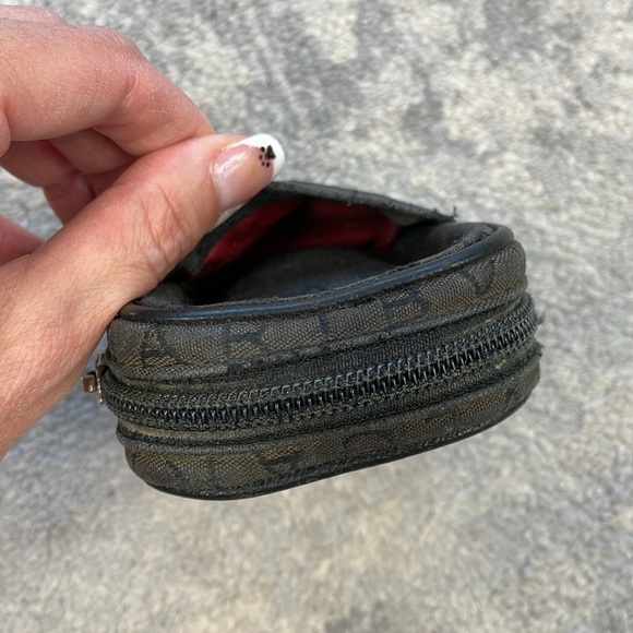 Bvlgari Mono Logo Mania Mini Zip Pouch Case Black Canvas Compact - Picture 10 of 14